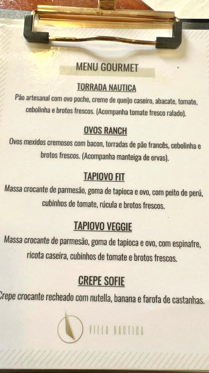 Café da manhã do Villa Náutica